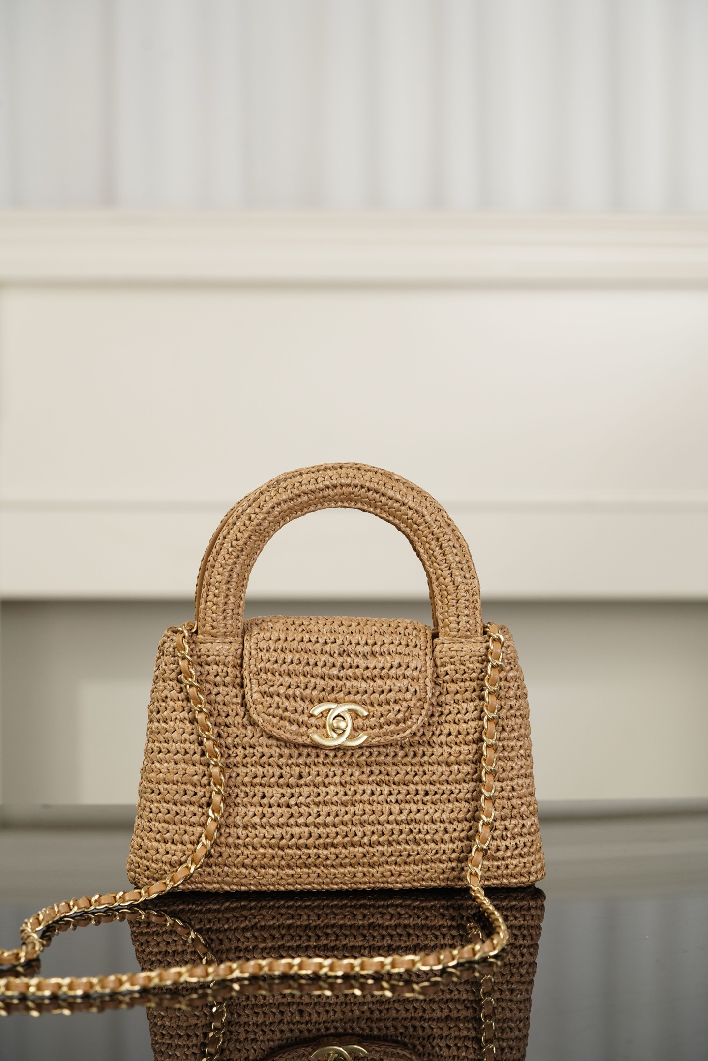 샤넬 Chanel 26C AS4416 Mini Shopping Bag Beige 19cm