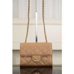 샤넬 Chanel 26c Mini Flap Bag Light brown 19cm