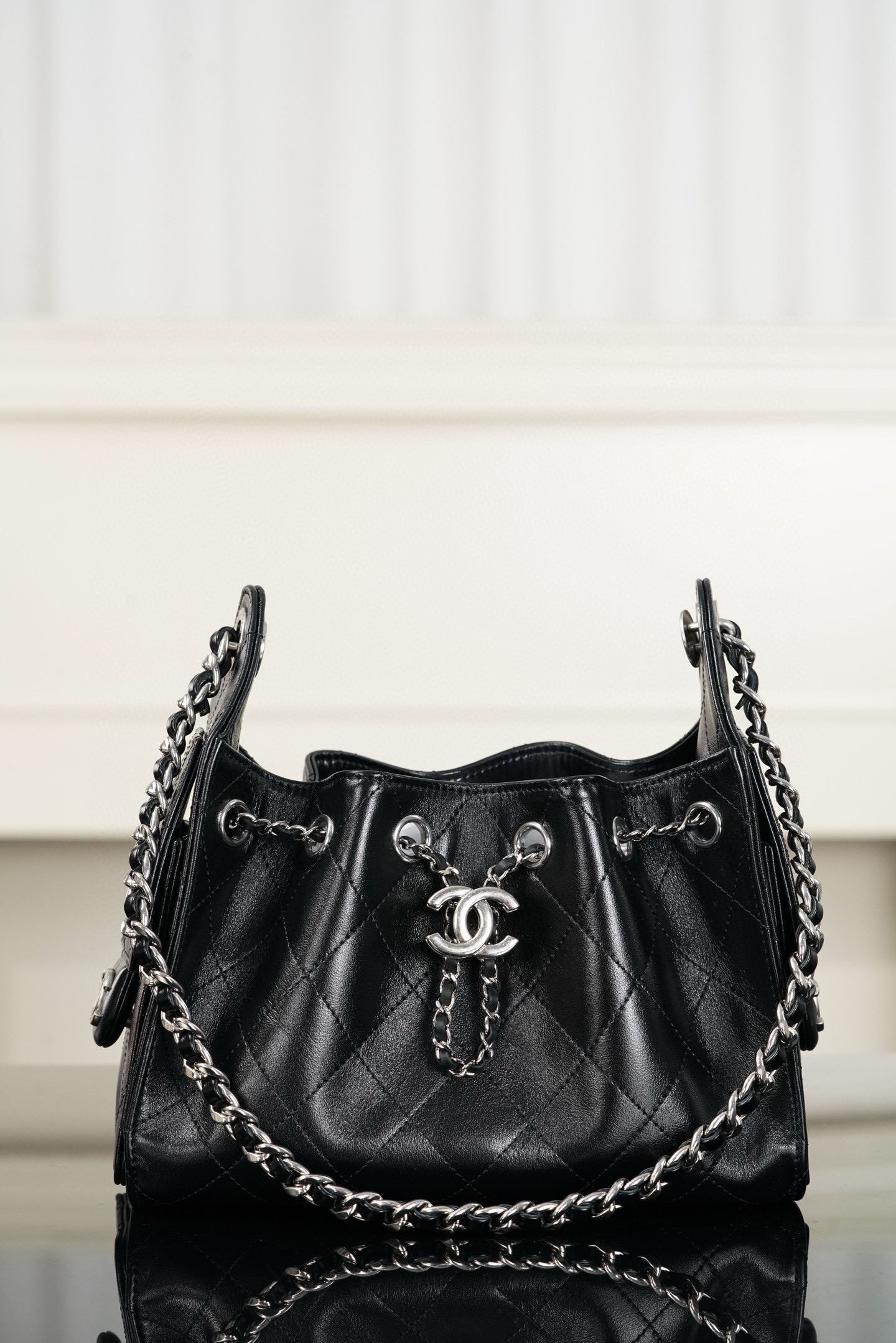 샤넬 CHANEL 26C AS5631 25 Mini Bag Black silver 22cm