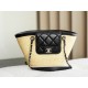 샤넬 CHANEL 26C AS5951 Small Shopping Bag Braided Straw&Black 40cm