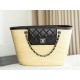 샤넬 CHANEL 26C AS5952 Large Shopping Bag Braided Straw&Black 53cm