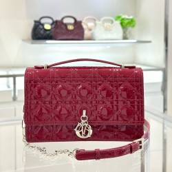 디올 Dior My Dior Top Handle Bag Red 24cm