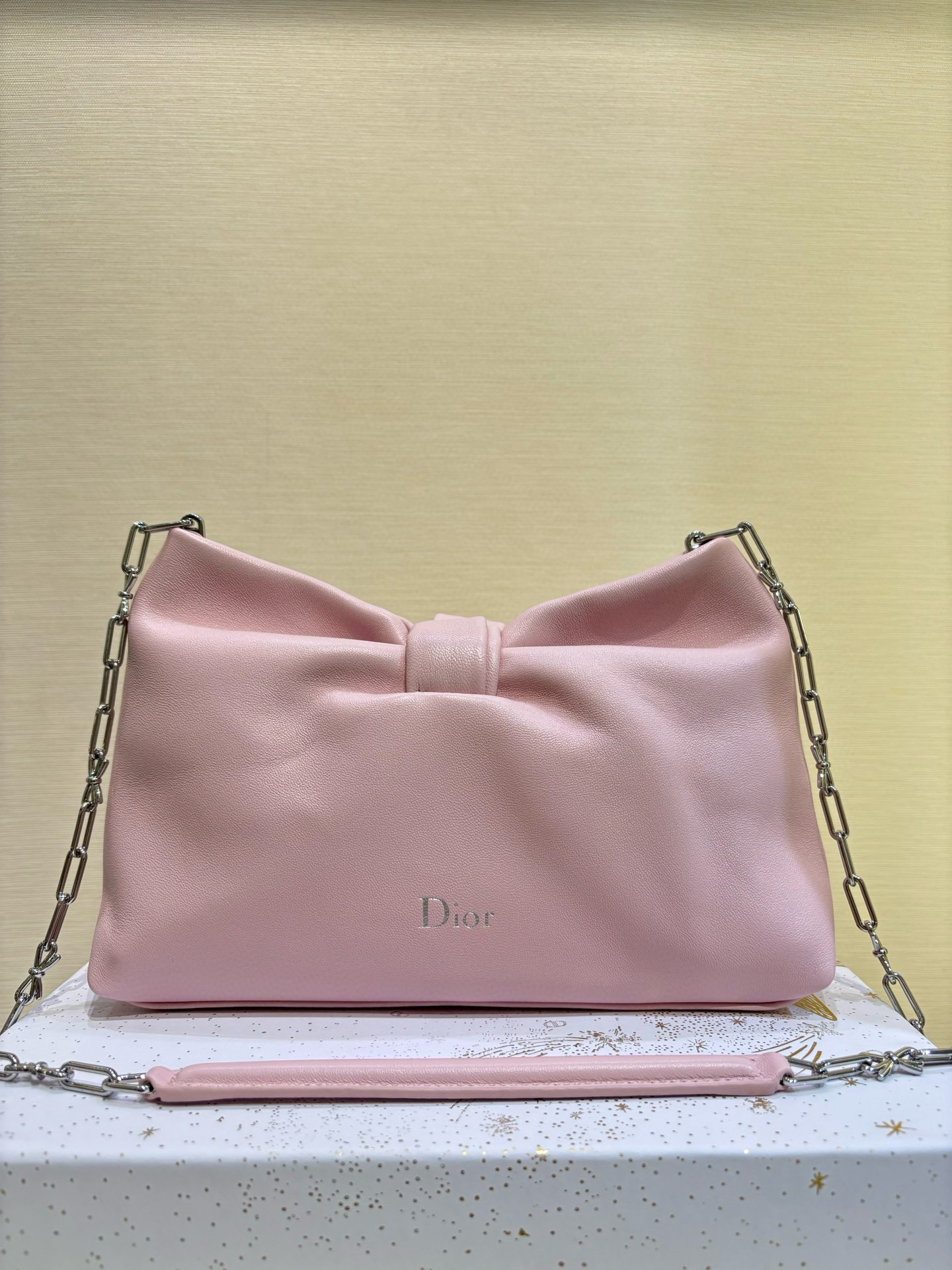 디올 Dior Small Bow Bag Pink 26cm