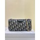 디올 Dior Promenade Bow Chain Pouch Dior Oblique Jacquard Blue 22cm