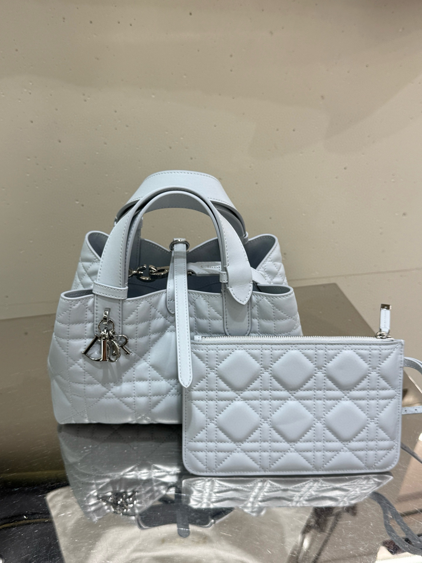 디올 Dior Small Dior Toujours Bag Light blue 23cm