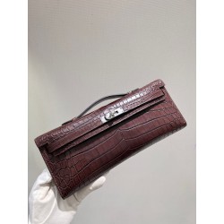에르메스 Hermes Kelly cut Niloticus 46 Ebene/silver