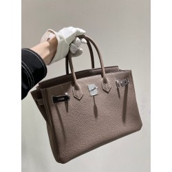 에르메스 Hermes Birkin 30cm Germany Leather 18 Etoupe/silver (With veins)