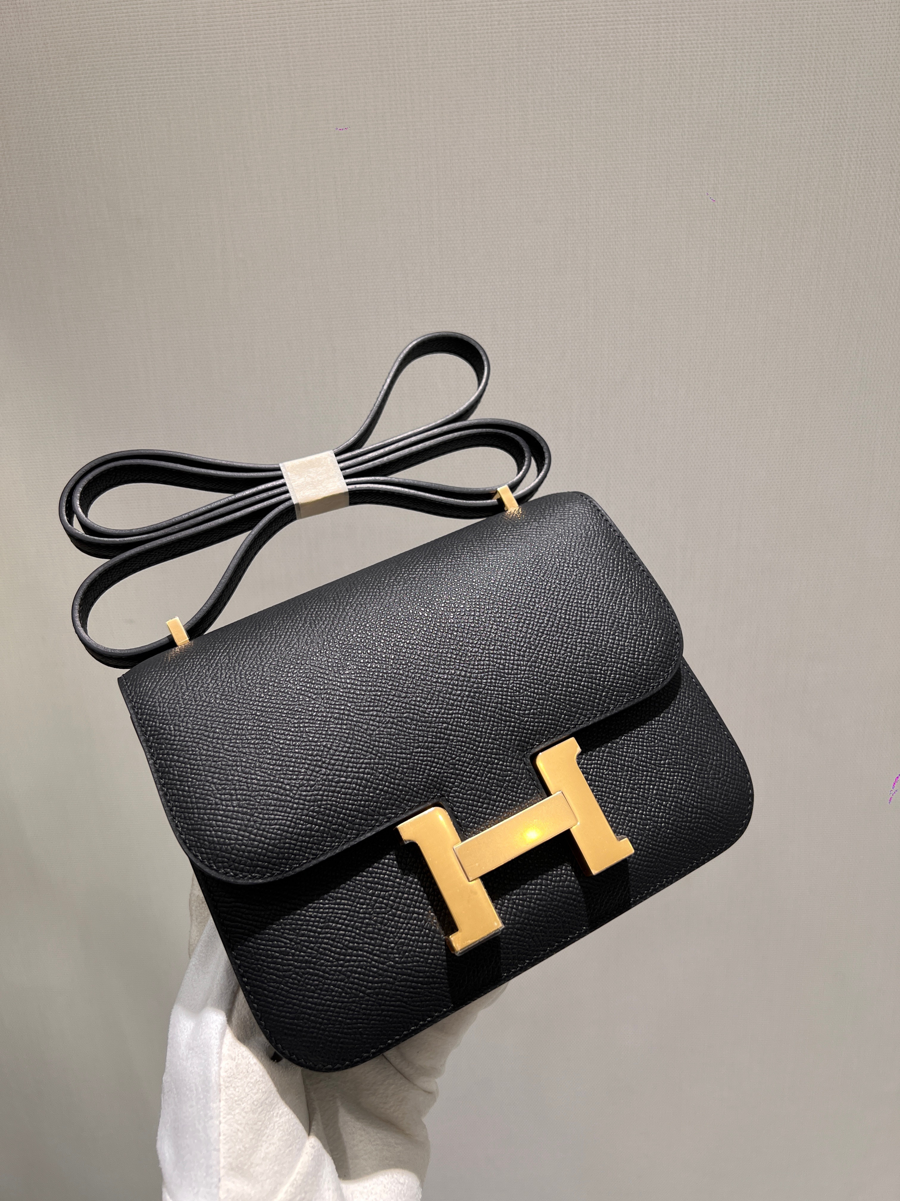 에르메스 Hermes Constance 19cm Epsom 89 Noir/gold