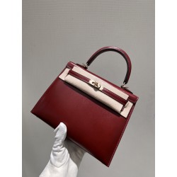 에르메스 Hermes Kelly 25cm Box 55 Rouge H/Rose gold