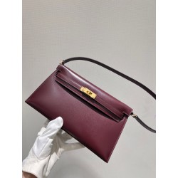 에르메스 Hermes Kelly elan Box 57 Bordeaux/gold
