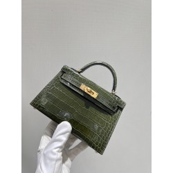 에르메스 Hermes Mini Kelly Hcp Alligator 61 Vert olive/gold