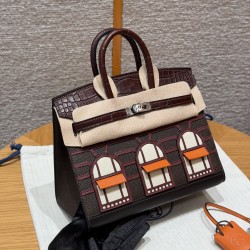 에르메스 Hermes Birkin Faubourg Touch 20cm Madame and Alligator 0G Rouge Sellier 46 Ebene 55 Rouge H/silver