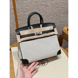 에르메스 Hermes Birkin Toile H 25cm Swift and Canvas Q0 Vert Mangrove/silver