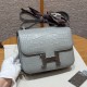 에르메스 Hermes Constance 19cm Matte Alligator 80 Gris Perle/silver