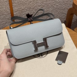 에르메스 Hermes Constance Elan 24cm Epsom 8U Blue giacier/silver