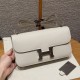 에르메스 Hermes Constance Elan 24cm Evercolor 80 Gris Perle/silver