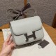 에르메스 Hermes Constance with mirror 19cm chèvre 80 Girs perle/silver