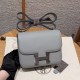 에르메스 Hermes Constance with mirror 19cm Epsom 4Z Gris Mouette/silver