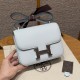 에르메스 Hermes Constance with mirror 19cm Epsom T0 Blue Brume/silver