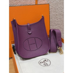 에르메스 Hermes Evelyne 23cm Clemence P9 Anemone/gold