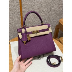 에르메스 Hermes Kelly 25cm Togo P9 Anemone/gold