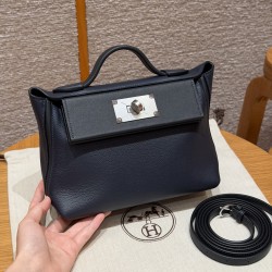 에르메스 Hermes Kelly 2424 21cm evercolor and swift 3Y Caban/silver