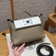 에르메스 Hermes Kelly 2424 21cm evercolor and swift 8Q Beige Marfa and 0U New white/silver