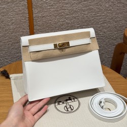 에르메스 Hermes Kelly danse 22cm swift 01 Blanc/gold