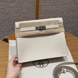 에르메스 Hermes Kelly danse 22cm Swift 10 Craie/silver