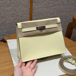에르메스 Hermes Kelly danse 22cm swift i8 Jaune Milton/silver