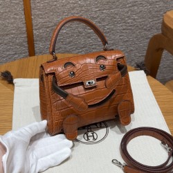 에르메스 Hermes Kelly Doll 16cm Alligator 37 Gold/silver