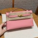 에르메스 Hermes Kelly Pochette 22cm Epsom 1Q Rose confetti/gold