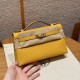 에르메스 Hermes Kelly Pochette 22cm Epsom 9D Jaune Amber/gold