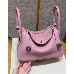 에르메스 Hermes Lindy 26cm Clemence X9 Mauve Sylvestre/silver