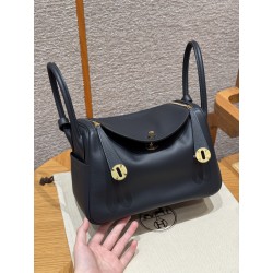 에르메스 Hermes Lindy 26cm Swift 2Z Blue Nuit/gold