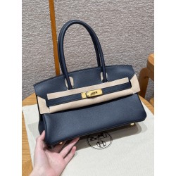 에르메스 Hermes Shoulder Birkin 29cm Evercolor 7P Blue presse/gold