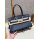 에르메스 Hermes Shoulder Birkin 29cm Evercolor 7P Blue presse/gold