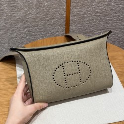 에르메스 Hermes Videpoches Togo 8Q Beige Marfa/silver