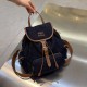 미우 미우 Miu Miu 5BZ042 Canvas and leather backpack Cornflower Blue 30cm