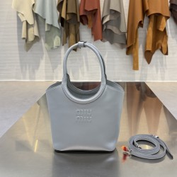 미우 미우 Miu Miu  5BA330 Ivy Leather Mini Handbag Blue 17cm