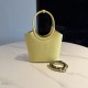 미우 미우 Miu Miu 5BA330 Ivy leather handbag Lemon Yellow 17cm