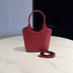 미우 미우 Miu Miu 5BA330 Ivy leather handbag Red 17cm