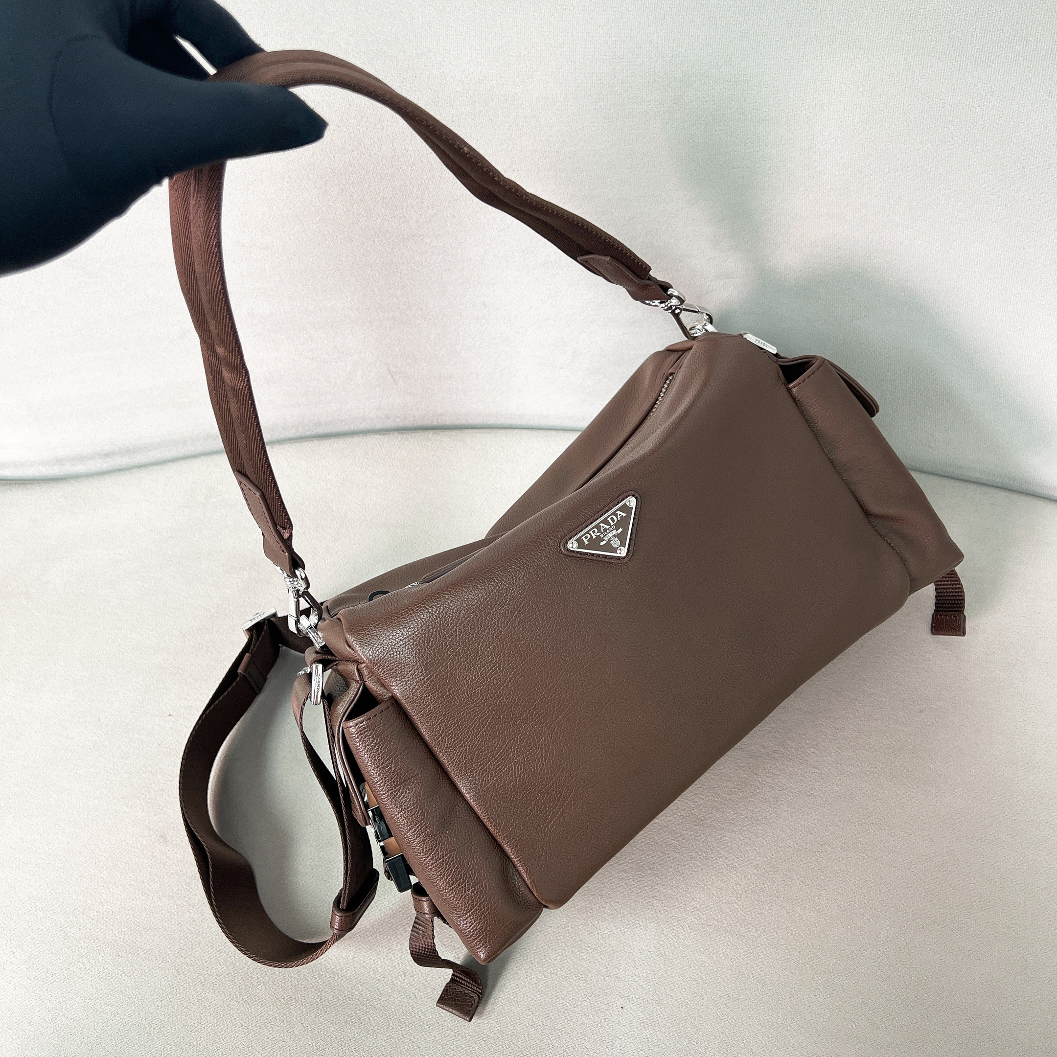 프라다 Prada 2VH206 Explore leather bag Coffee 31cm