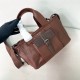 프라다 Prada 1BG660 Route medium leather tote bag Cocoa Brown 28cm