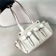 프라다 Prada 1BG645 Route 미디엄 가죽 토트백 White 30cm