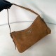 프라다 Prada 1BC231 Aimée large nubuck leather shoulder bag Cocoa Brown 36cm