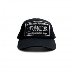 크롬하츠 Chrome Hearts Fuck Hollywood Trucker Hat Black