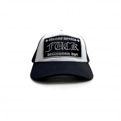 크롬하츠 Chrome Hearts Fuck Hollywood Trucker Hat Black&White