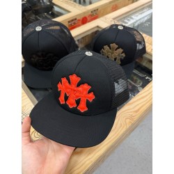 크롬하츠 Chrome Hearts Cemetery Trucker Hat Black&Orange