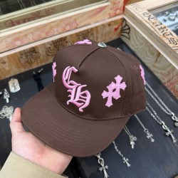 크롬하츠 Chrome Hearts Cross Patch Baseball Hat Brown&Pink